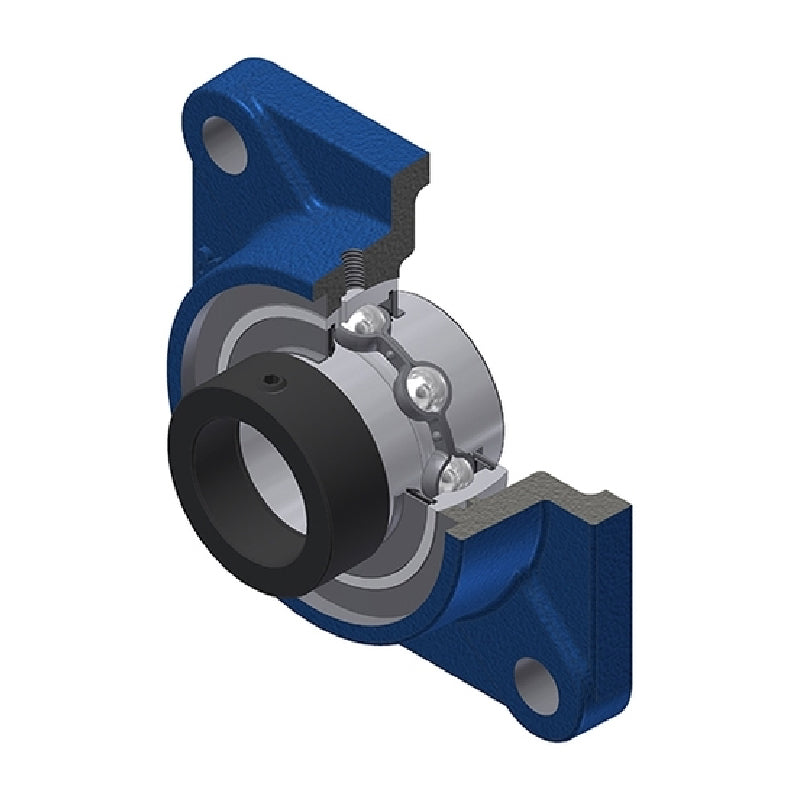 SNR EXF213N Metric Four Bolt Square Cast Iron Flange Housing with 65mm Bore Eccentric Collar Insert - Allow 2-3 Days