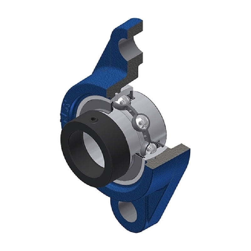 SNR EXFL205 Metric Two Bolt Cast Iron Oval Housing with 25mm Bore Eccentric Collar Insert - Allow 2-3 Days