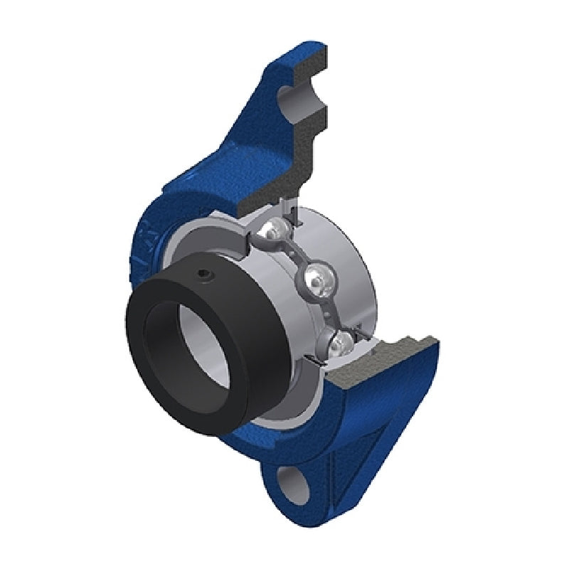 SNR EXFLE206 Metric Two Bolt Cast Iron Oval Housing with 30mm Bore Eccentric Collar Insert