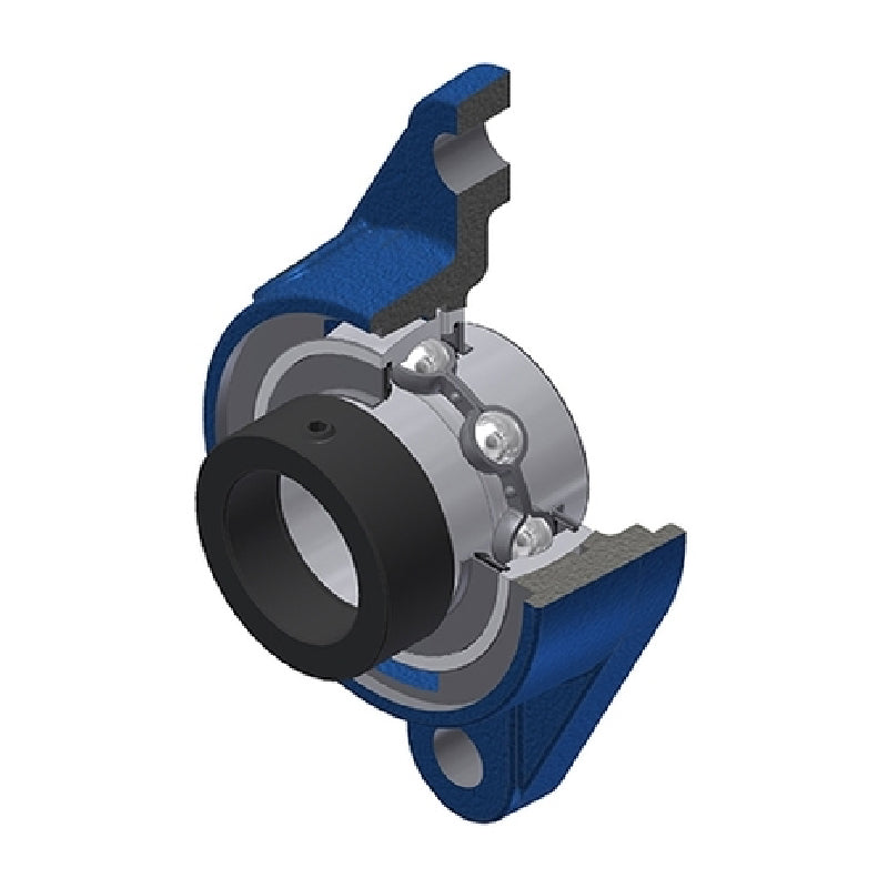 SNR EXFLE213N Metric Two Bolt Cast Iron Oval Housing with 65mm Bore Eccentric Collar Insert - Allow 2-3 Days