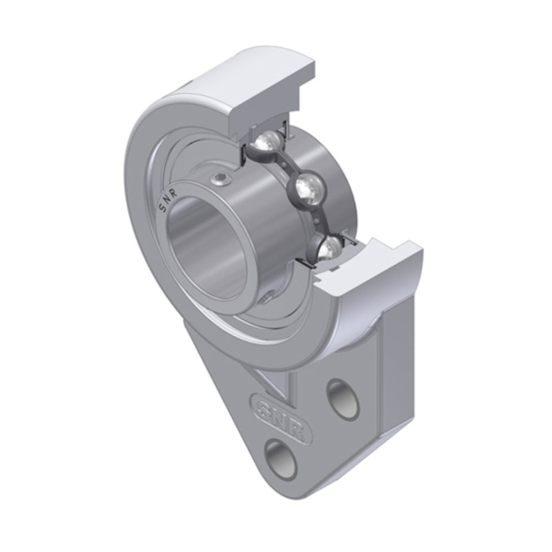 SNR MUCFBL204 Metric Thermoplastic Three Bolt Flanged Bracket Housing Unit with 20mm Bore Insert - Allow 2-3 Days