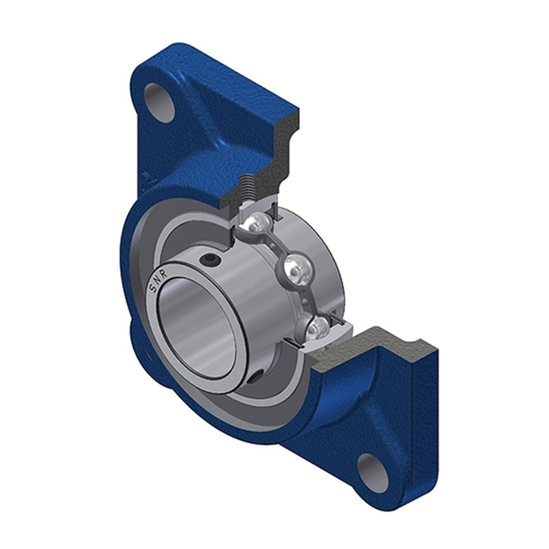 SNR UCF212N Metric Four Bolt Square Cast Iron Flange Housing with 60mm Bore Insert - Allow 2-3 Days