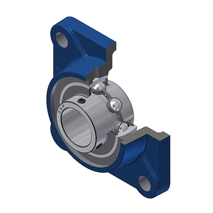 SNR UCF211N Metric Four Bolt Square Cast Iron Flange Housing with 55mm Bore Insert - Allow 2-3 Days