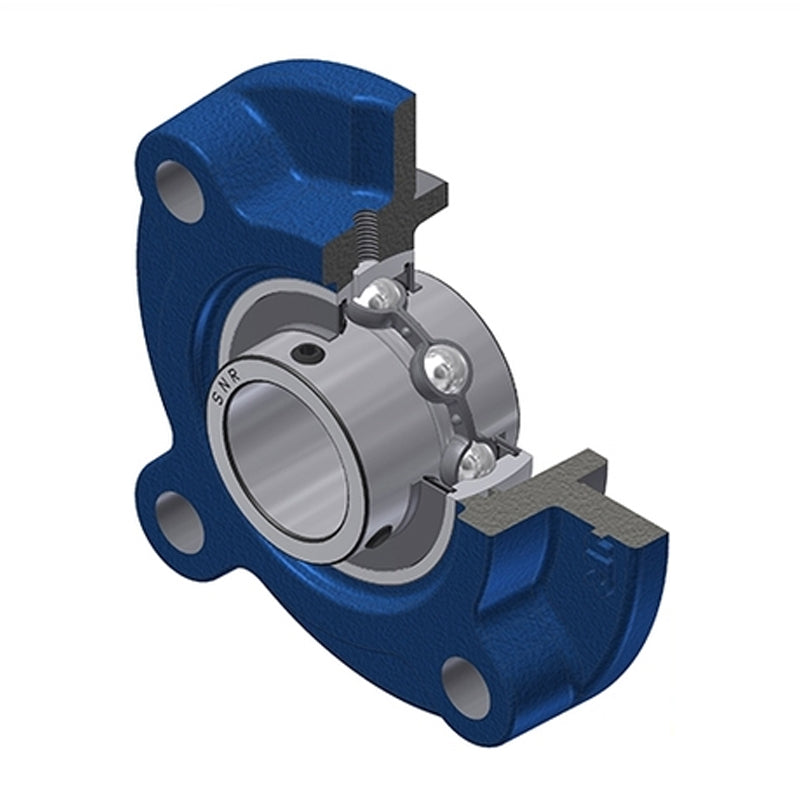 SNR UCFC212 Metric Four Bolt Cast Iron Round Flanged Housing with 60mm Insert