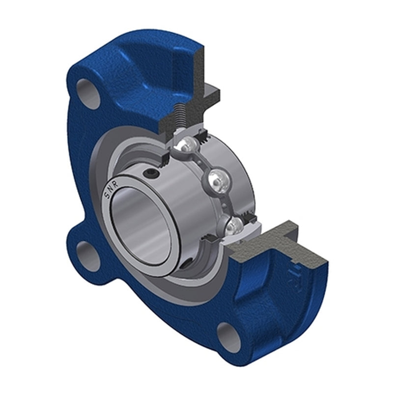 SNR UCFC204NL3 Metric Four Bolt Cast Iron Round Flanged Housing with 20mm Insert with Triple Lip Seal - Allow 2-3 Days