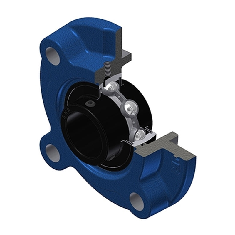 SNR UCFC205T20 Metric Four Bolt Cast Iron Round Flanged Housing with 25mm Insert Wide Temperature Version - Allow 2-3 Days