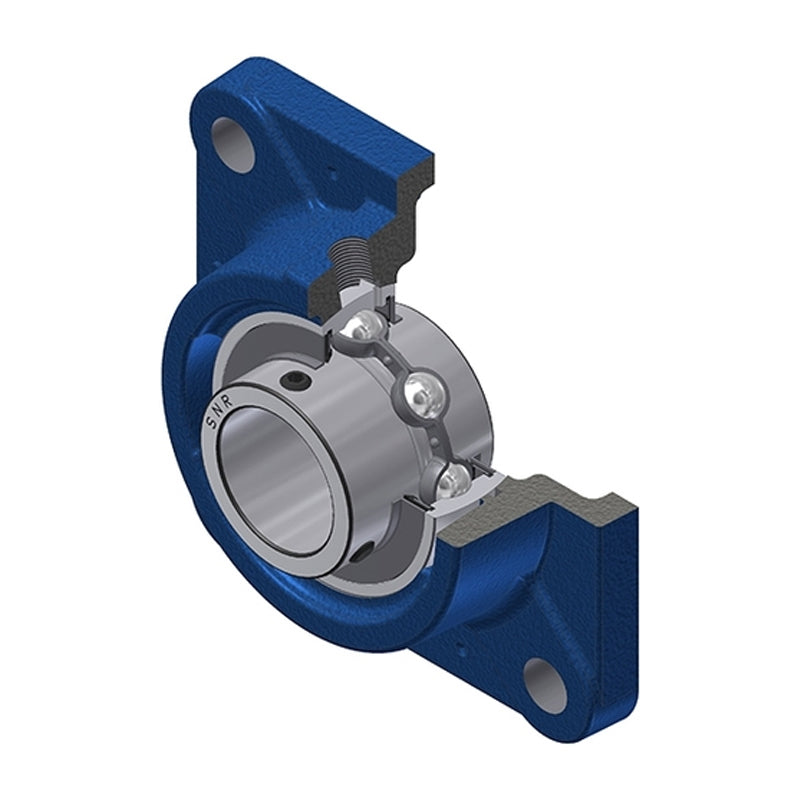 SNR UCFE211-32 Imperial Four Bolt Square Cast Iron Flange Housing with 2 inch Bore Insert - Allow 2-3 Days