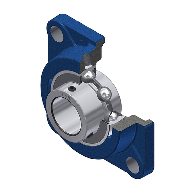 SNR UCFEX14 Metric Four Bolt Square Cast Iron Flange Housing with 70mm Bore Insert - Allow 2-3 Days
