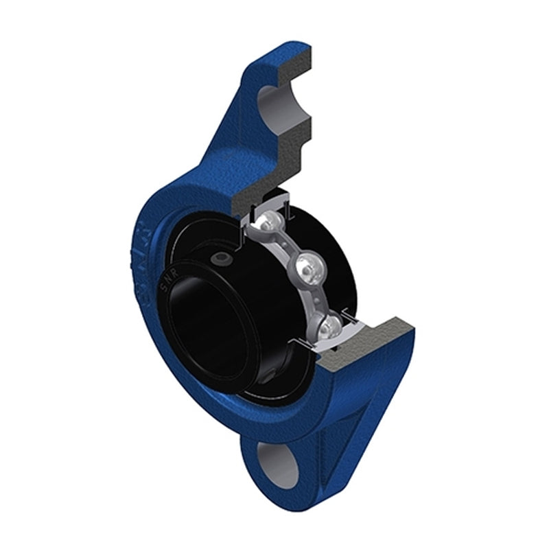 SNR UCFL204T20 Metric Two Bolt Oval Cast Iron Flange Housing with 20mm Bore Insert Wide Temperature Version - Allow 2-3 Days