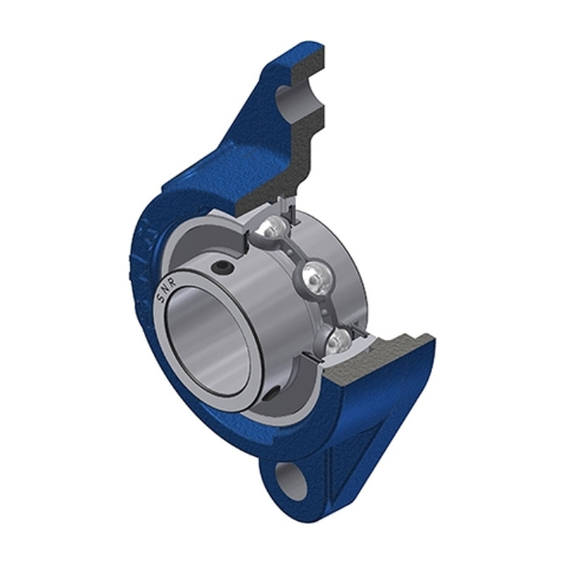 SNR UCFLE211 Metric Two Bolt Oval Cast Iron Flange Housing with 55mm Bore Insert - Allow 2-3 Days