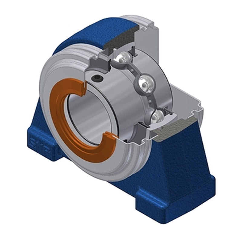 SNR UCPAE203CC Threaded Base Small Footprint Metric Pillow / Plummer Block Housing Supplied with 17mm Bore Insert with Narrow Steel Plate Cover - Closed Version - Allow 2-3 Days