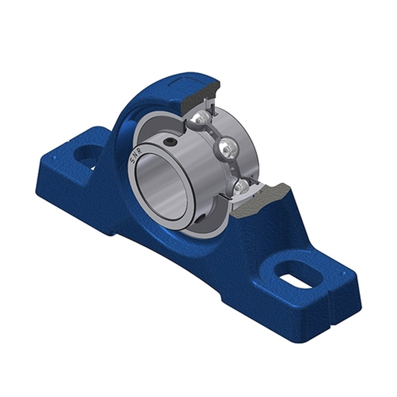 SNR UCPE211 Metric Cast Iron Two Bolt Pillow / Plummer Block Housing with 55mm Bore Insert - Allow 2-3 Days