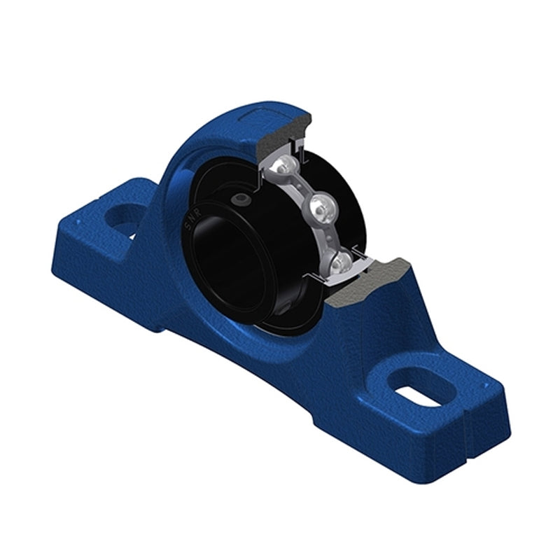 SNR UCPE211T20 Metric Cast Iron Two Bolt Pillow / Plummer Block Housing with 55mm Bore Insert Wide Temperature Version - Allow 2-3 Days
