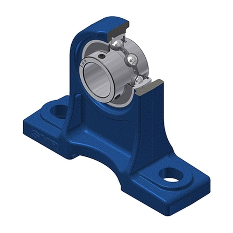 SNR UCPH207 Metric Cast Iron High Centre Height Two Bolt Pillow / Plummer Block Housing with 35mm Bore Insert - Allow 2-3 Days