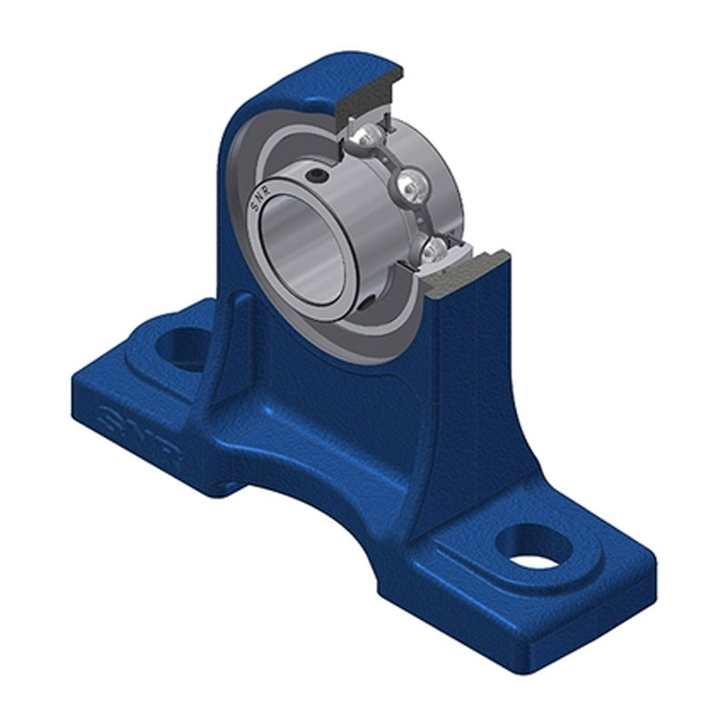 SNR UCPH205N Metric Cast Iron High Centre Height Two Bolt Pillow / Plummer Block Housing with 25mm Bore Insert - Allow 2-3 Days