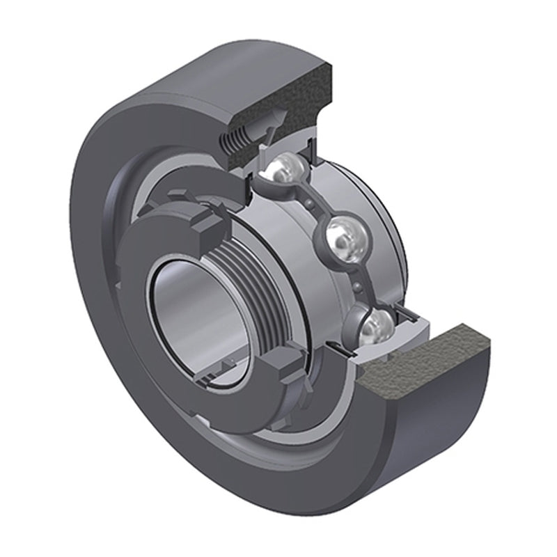 SNR UKC317H Metric Cast Iron Cartridge Unit with Adaptor Sleeve Mounted and 75mm Bore Insert 64mm Outside Dia - Allow 2-3 Days