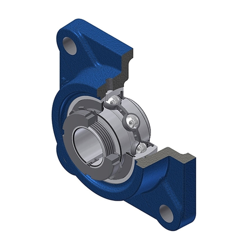 SNR UKF213H Metric Four Bolt Square Cast Iron Housing Insert and Adaptor Sleeve Fits 60mm Shaft