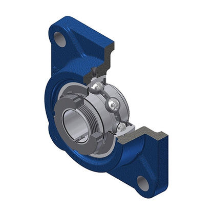 SNR UKF310H Metric Four Bolt Square Cast Iron Housing Insert and Adaptor Sleeve Fits 45mm Shaft