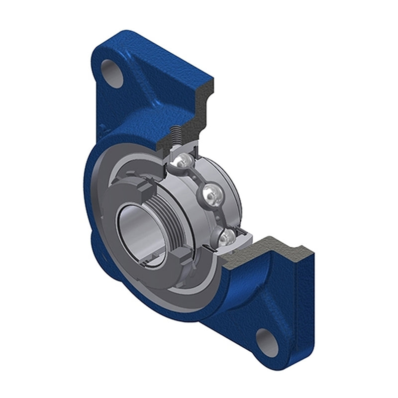 SNR UKF206HN Metric Four Bolt Square Cast Iron Housing Insert and Adaptor Sleeve Fits 25mm Shaft - Allow 2-3 Days