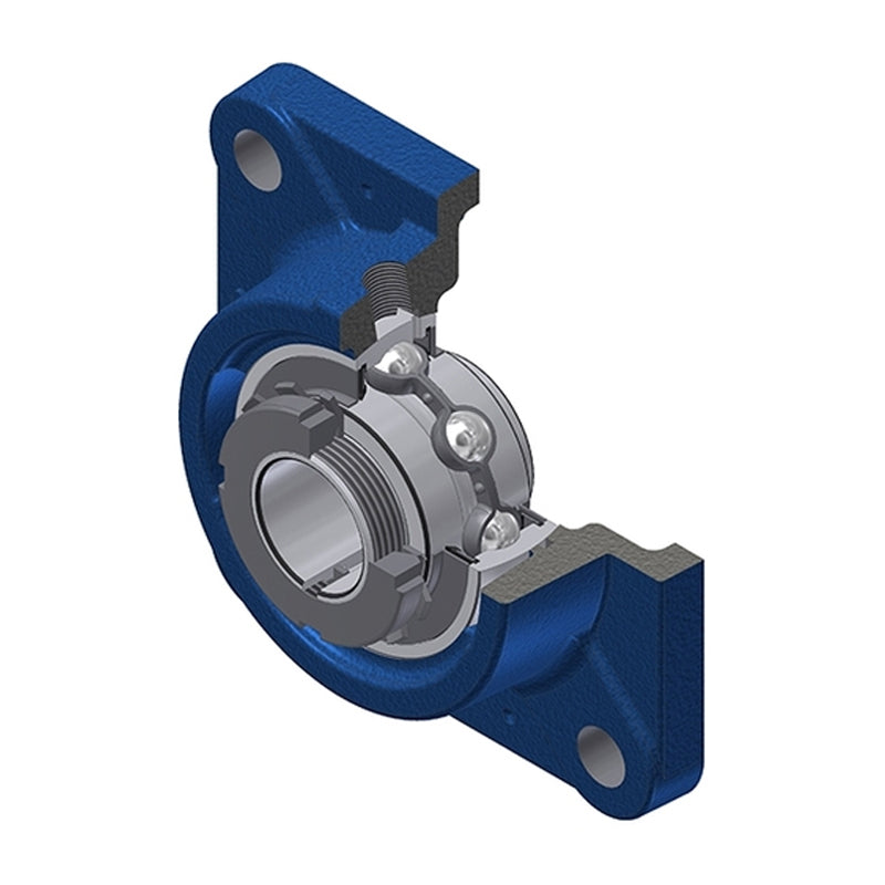 SNR UKFE205H Metric Four Bolt Square Cast Iron Flange Housing Insert and Adaptor Sleeve Fits 20mm Shaft - Allow 2-3 Days