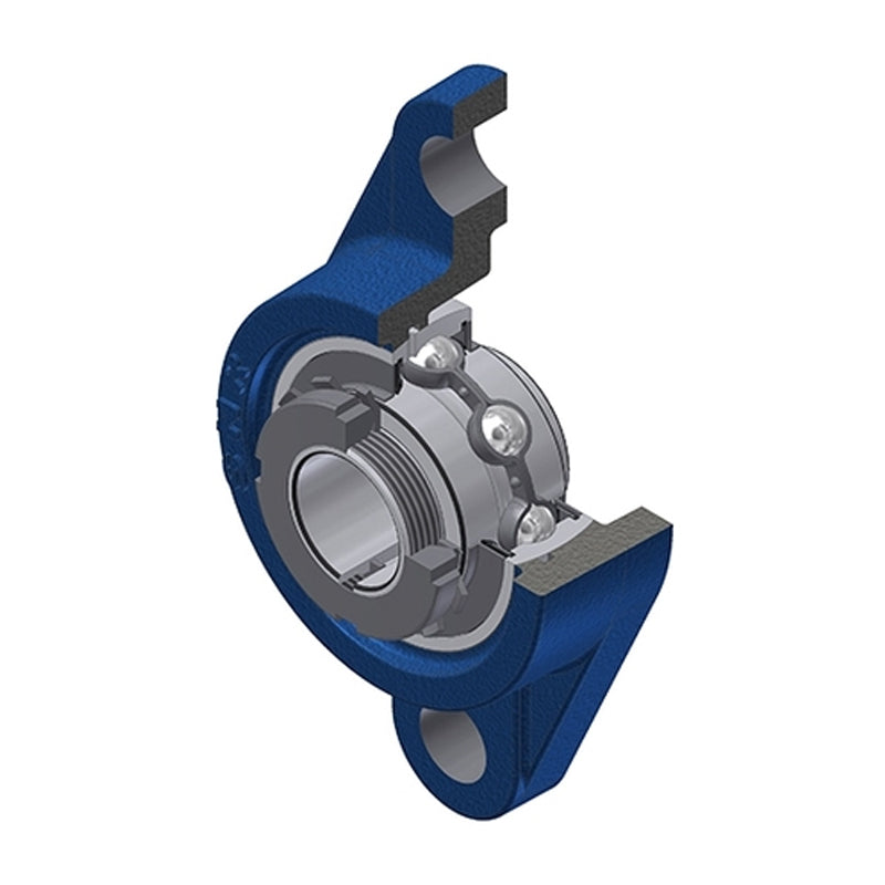 SNR UKFL328H Metric Two Bolt Cast Iron Oval Housing Insert and Adaptor Sleeve Fits 125mm Shaft - Allow 2-3 Days