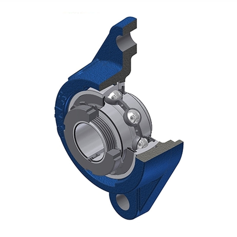 SNR UKFLE208H Metric Two Bolt Cast Iron Oval Housing Insert and Adaptor Sleeve Fits 35mm Shaft - Allow 2-3 Days