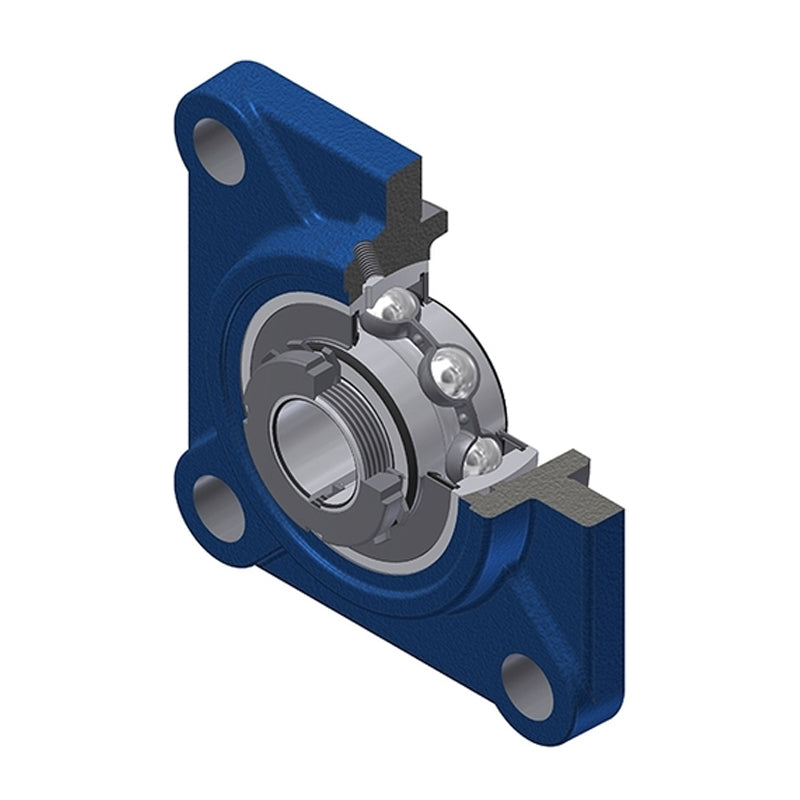 SNR UKFS306H Metric Four Bolt Square Cast Iron Housing Insert and Adaptor Sleeve Fits 25mm Shaft - Allow 2-3 Days