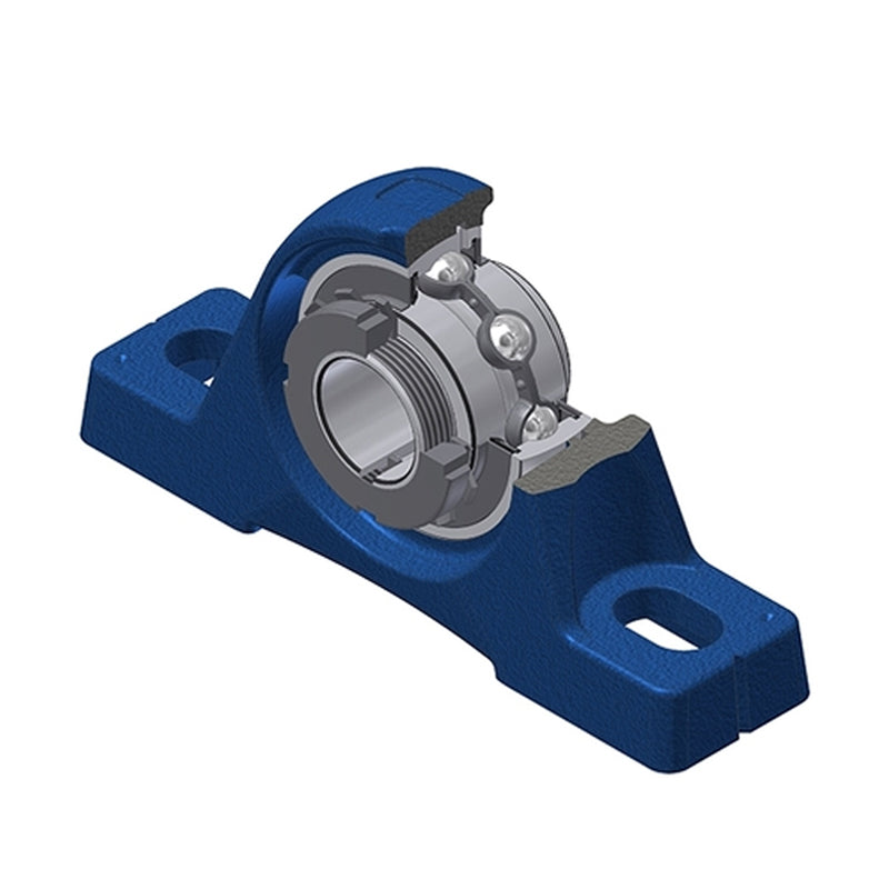 SNR UKPE210H Metric Cast Iron Two Bolt Pillow / Plummer Block Housing Insert and Adaptor Fits 45mm Shaft - Allow 2-3 Days