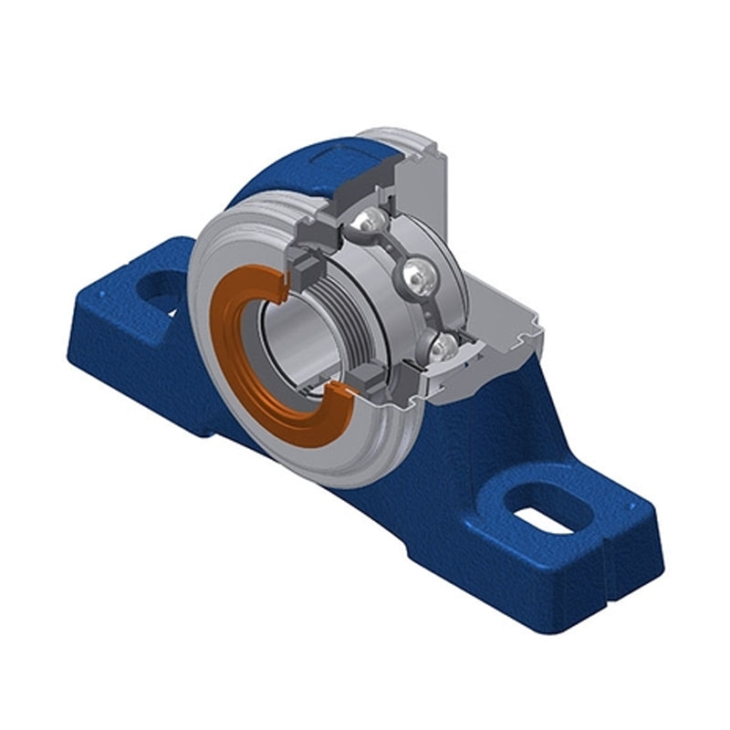 SNR UKPE209HCC Metric Cast Iron Two Bolt Pillow / Plummer Block Housing Insert and Adaptor Fits 40mm Shaft - Allow 2-3 Days