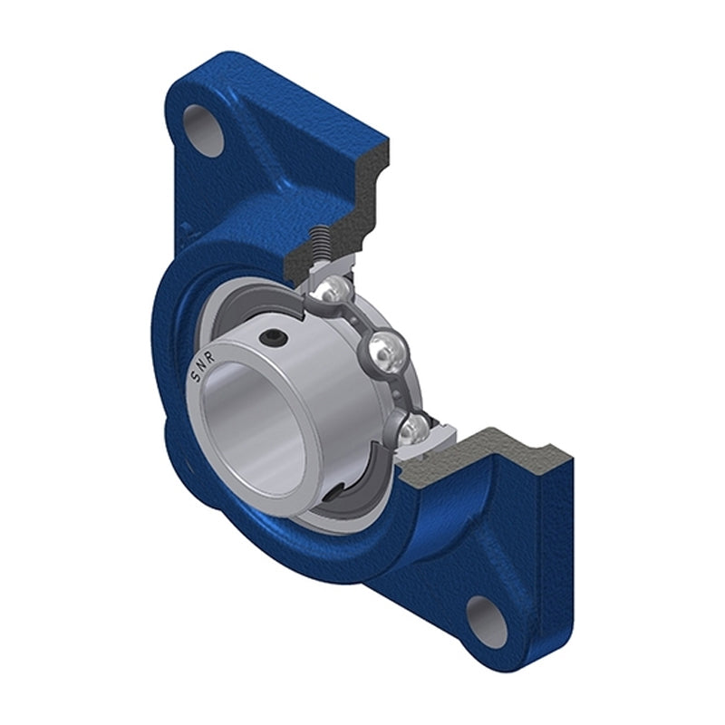 SNR USF211-32 Imperial Four Bolt Square Cast Iron Flange Housing with 2 inch Bore Insert - Allow 2-3 Days
