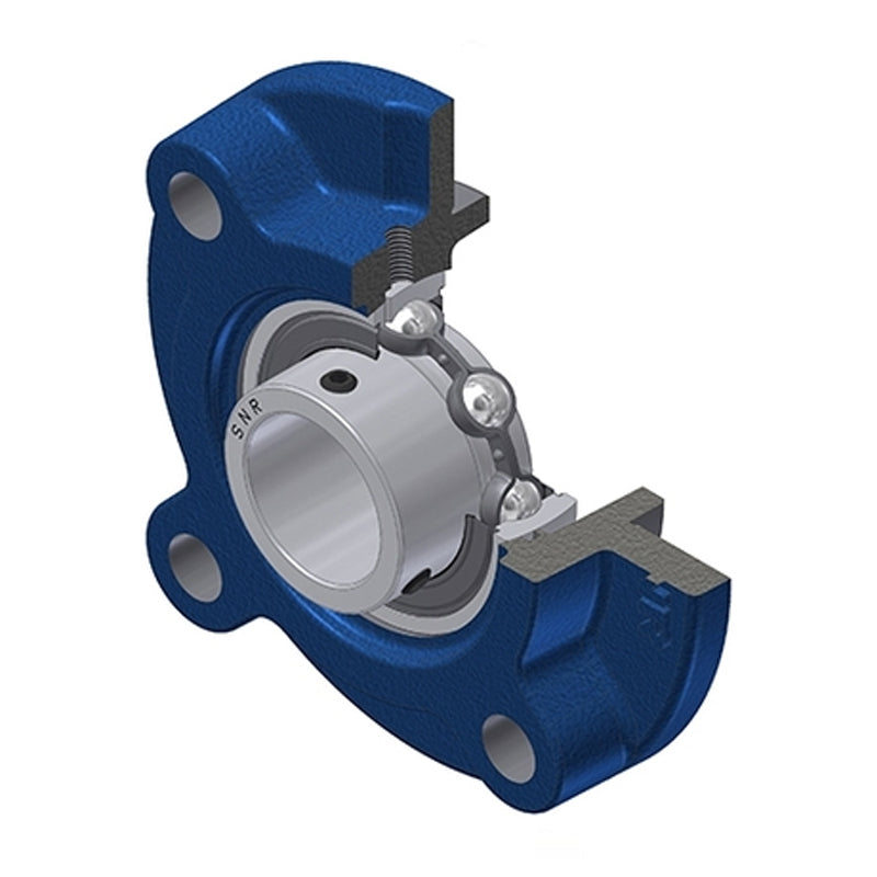 SNR USFC208 Metric Four Bolt Cast Iron Round Flanged Housing with 40mm Insert - Allow 2-3 Days