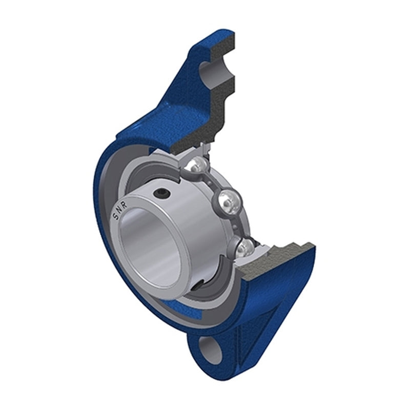 SNR USFLE208N Metric Two Bolt Oval Cast Iron Flange Housing with 40mm Bore Insert - Allow 2-3 Days