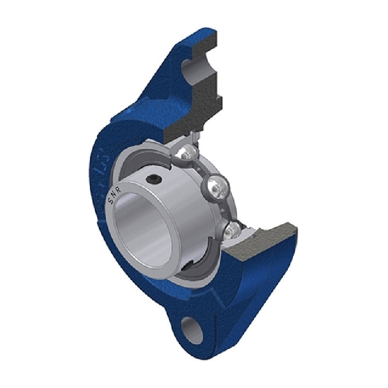 SNR USFLZ208 Metric Two Bolt Oval Cast Iron Flange Housing with 40mm Bore Insert - Allow 2-3 Days