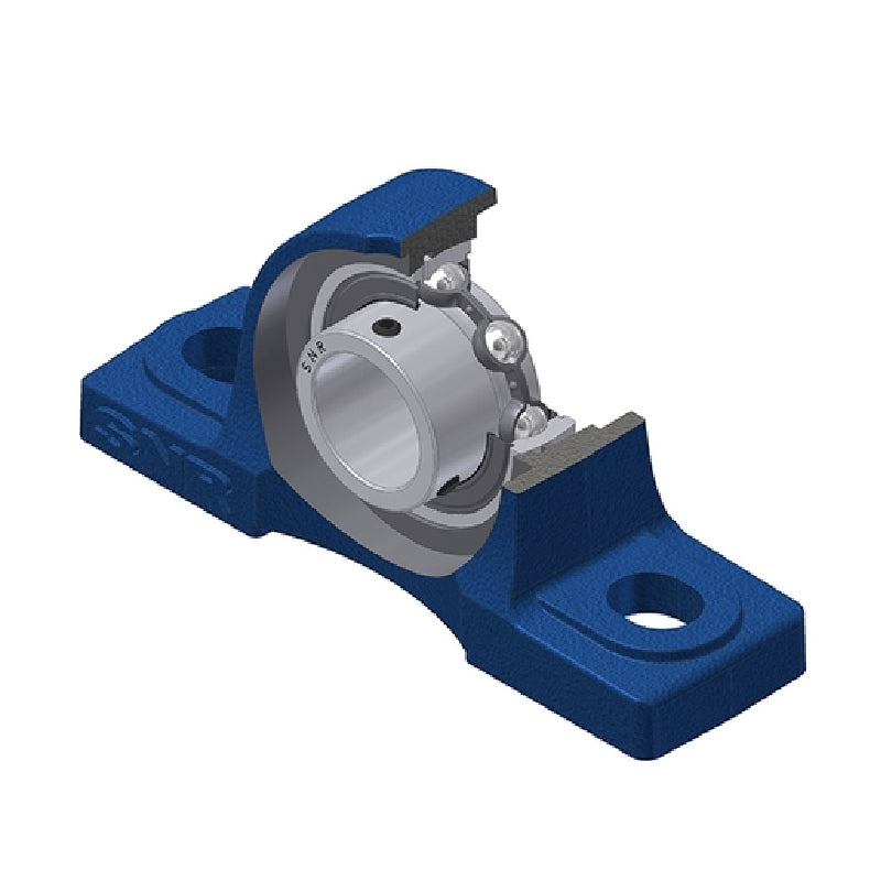 SNR USP212N Metric Cast Iron Two Bolt Pillow / Plummer Block Housing with 60mm Bore Insert - Allow 2-3 Days