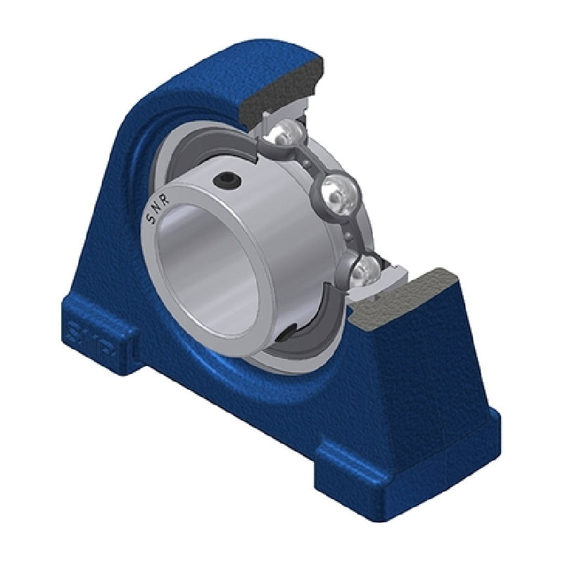 SNR USPAE202 Threaded Base Small Footprint Metric Pillow / Plummer Block Housing Supplied with 15mm Bore Insert - Allow 2-3 Days