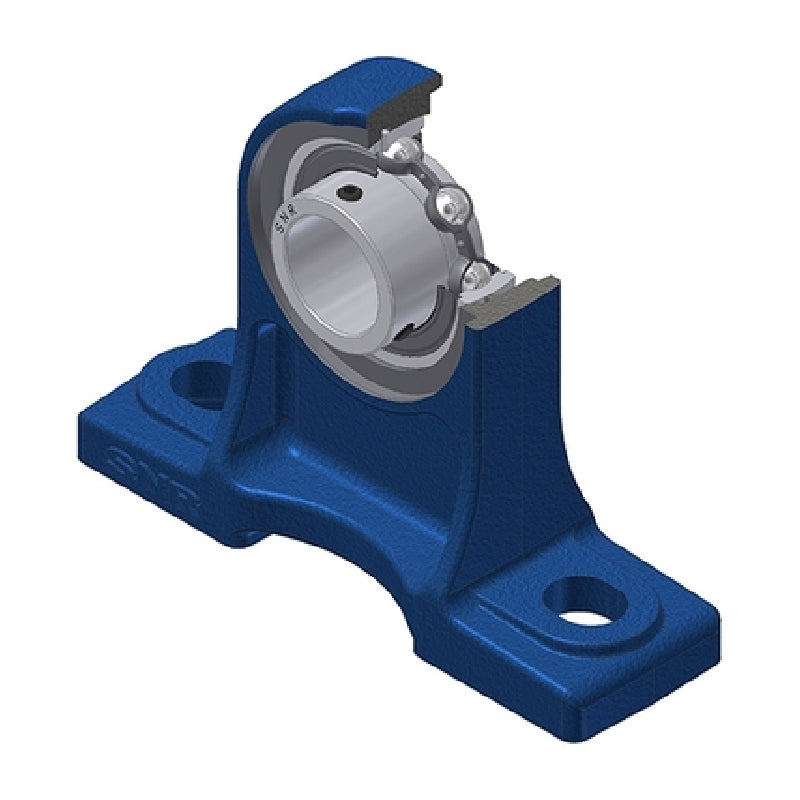 SNR USPH206N Metric Cast Iron High Centre Height Two Bolt Pillow / Plummer Block Housing with 30mm Bore Insert - Allow 2-3 Days