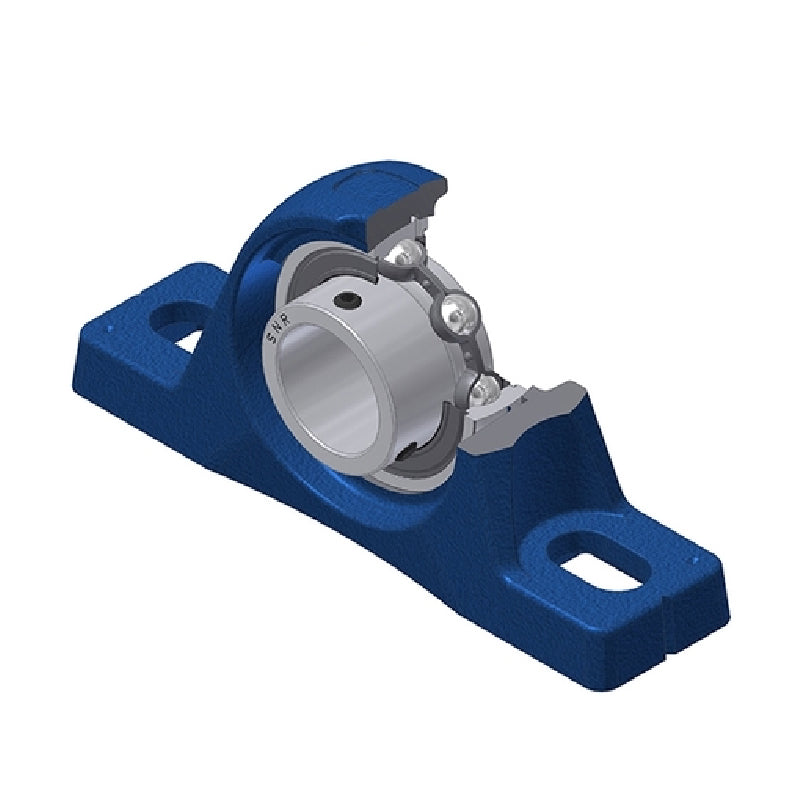 SNR USPLE206 Metric Cast Iron Two Bolt Pillow / Plummer Block Housing with 30mm Bore Insert - Allow 2-3 Days