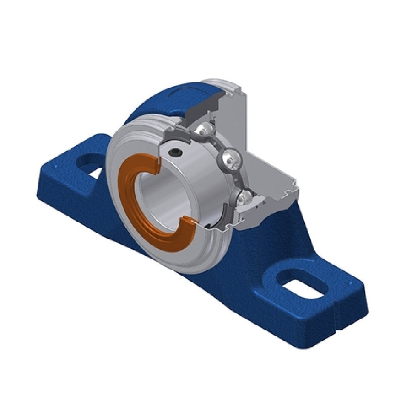 SNR USPLE212CC Metric Cast Iron Two Bolt Pillow / Plummer Block Housing with 60mm Bore Insert - Allow 2-3 Days