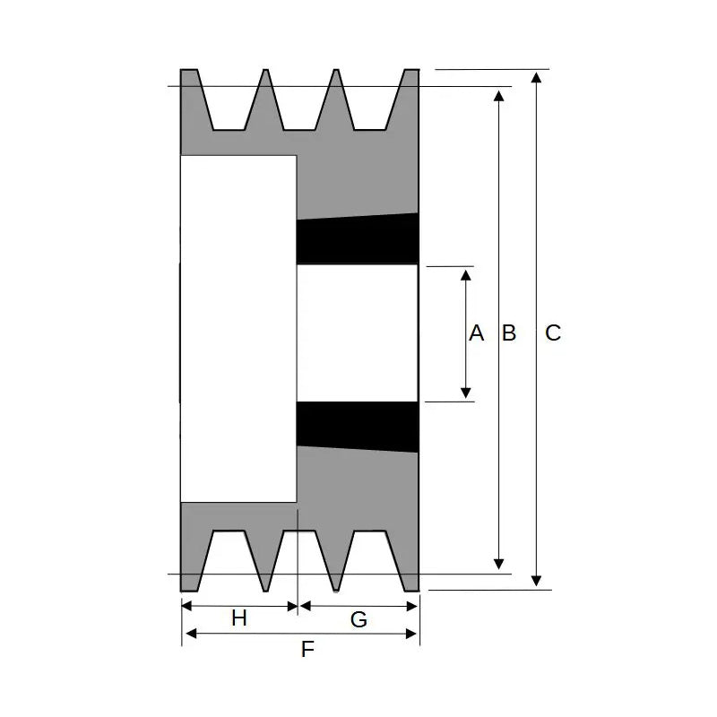 75X3SPA 75mm Pitch Diameter SPA Section Tapered Locking Bush Type Pulley with 3 Grooves (Bush not Incl.)