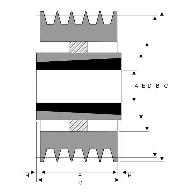 280X5SPA 280mm Pitch Diameter SPA Section Tapered Locking Bush Type Pulley with 5 Grooves (Bush not Incl.)
