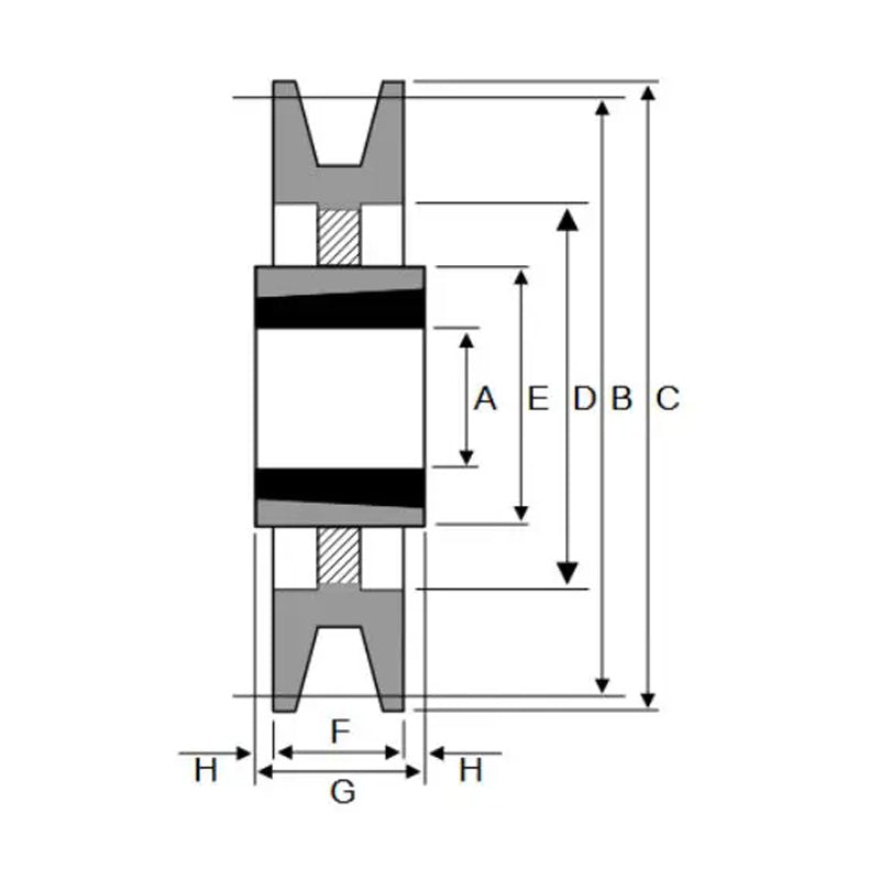 PowerDrive 560X10SPB 560mm Pitch Diameter SPB Section Tapered Locking Bush Type Pulley with 10 Grooves (Bush not Incl.) - Allow 2-3 Days