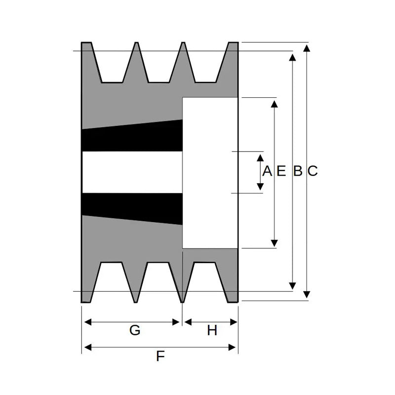 140X3SPZ 140mm Pitch Diameter SPZ Section Tapered Locking Bush Type Pulley with 3 Grooves (Bush not Incl.)