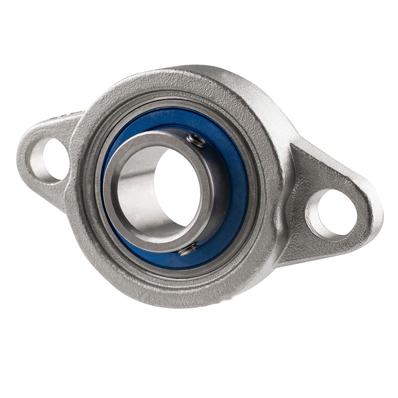 SSKFL003 Corrosion Resistant 2 Bolt Oval Bearing with Stainless Grub Screw 17mm Insert