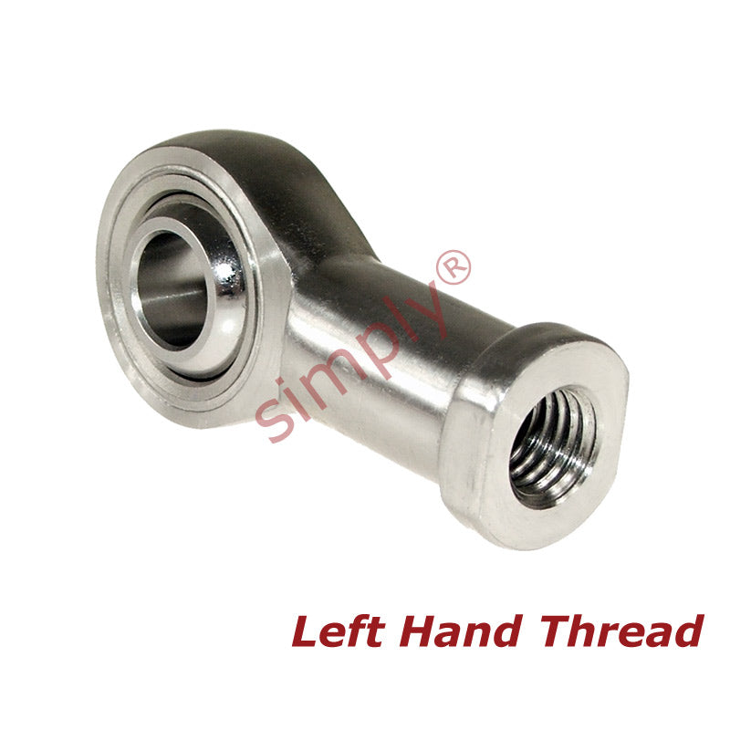Budget SSPHS17L Left Hand Stainless Steel / PTFE Lined Plain Female Rod End 17mm Bore M16x1.5 Thread