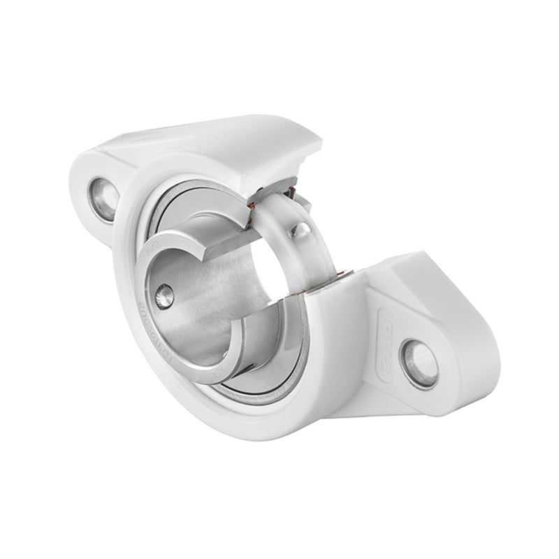 SSLFLPL204-12 Metric Thermo Plastic Two Bolt Oval Flange Housing with 19.05mm Bore Stainless Insert