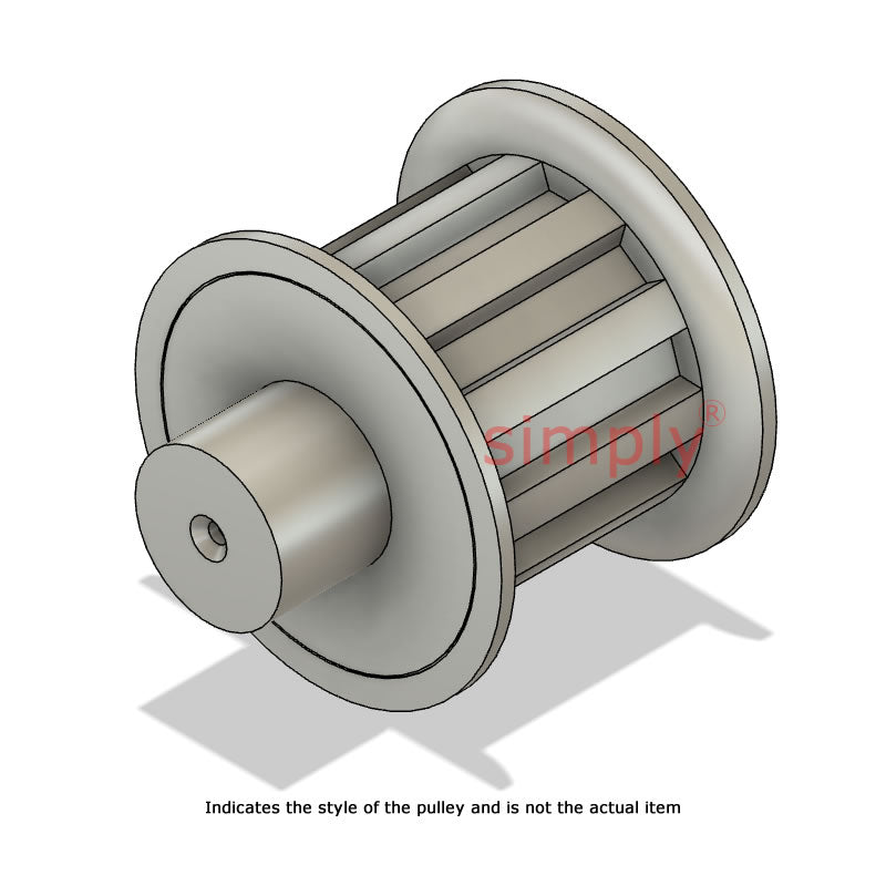 Aluminium Centre Drilled T5 Timing Pulley with Flanges 5mm Pitch 14 Tooth for 25mm Wide Belts