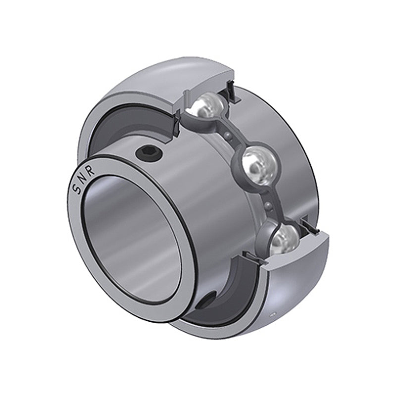 SNR UC208G2L4 Metric Full Width Spherical Outer Bearing Insert 40mm Bore 80mm Outside Diameter with Grub Screws and Multi Lip Seals - Allow 2-3 Days