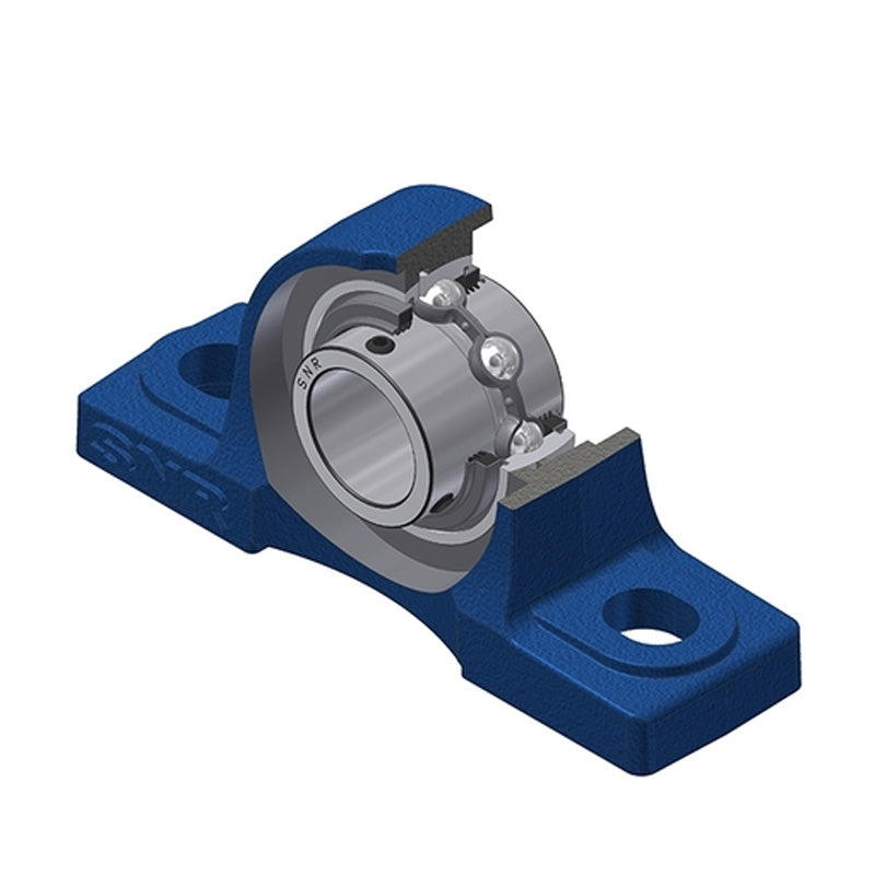 SNR UCP208NL3 Metric Cast Iron Two Bolt Pillow / Plummer Block Housing 40mm Bore Insert with Triple Lip Seal - Allow 2-3 Days