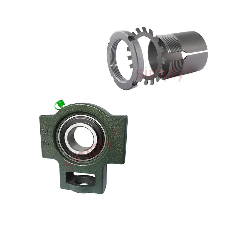 UKT208/HS2308 Imperial Cast Iron Take Up Unit Housing Insert and Adaptor Sleeve Fits 1-3/8 inch Shaft