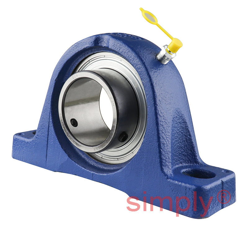 SNR USPE203 Metric Cast Iron Two Bolt Pillow / Plummer Block Housing with 17mm Bore Insert - Allow 2-3 Days